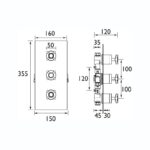 Bristan 1901 Recessed Shower Valve with Twin Stopcocks Chrome