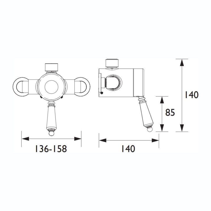 Bristan 1901 Exposed Sequential Top Outlet Shower Valve