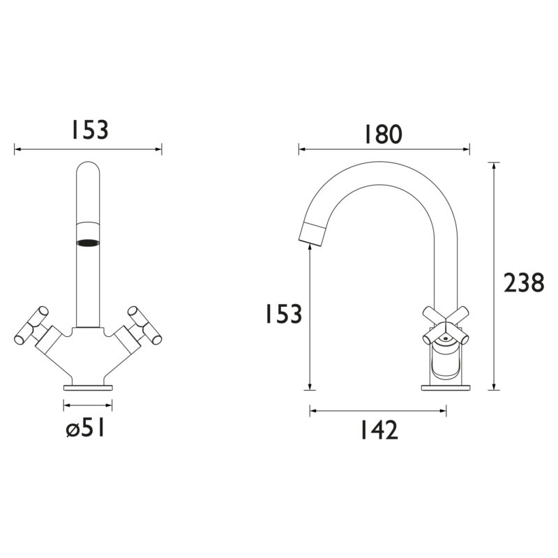 Bristan Naxos Chrome Basin Mixer Tap with Clicker Waste
