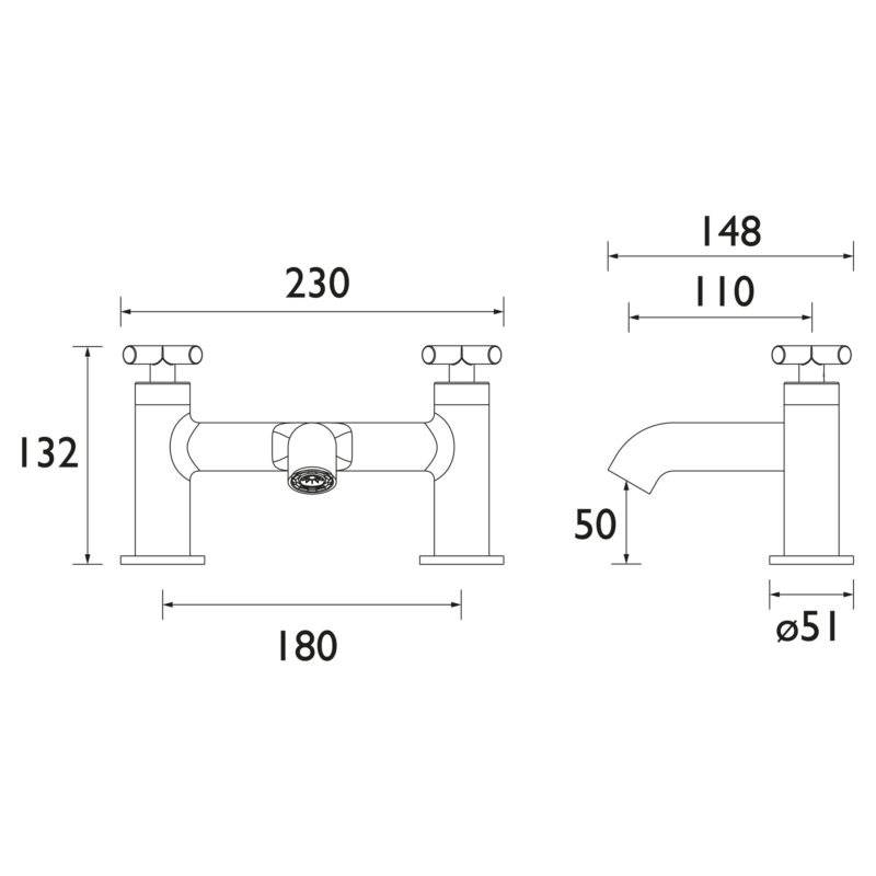Bristan Naxos Chrome Bath Filler Tap