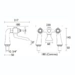 Bristan 1901 Bath Filler Chrome with Ceramic Disc Valves