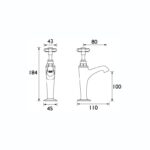 Bristan 1901 High Neck Pillar Taps