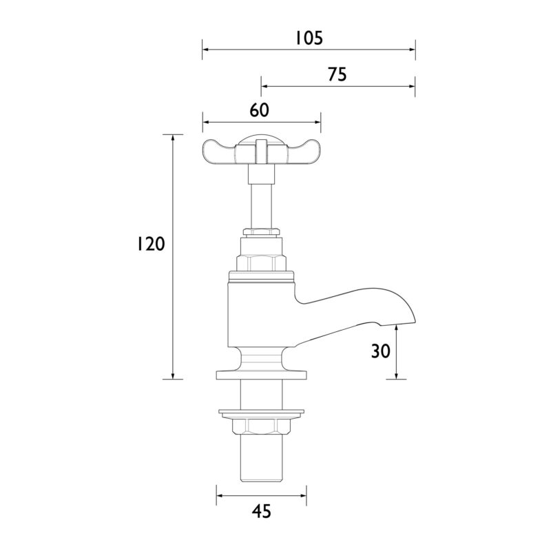 Bristan 1901 Vanity Basin Taps Chrome with Ceramic Disc Valves