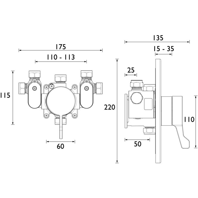 Bristan Opac Concealed Shower Valve with Sequential Lever Handle