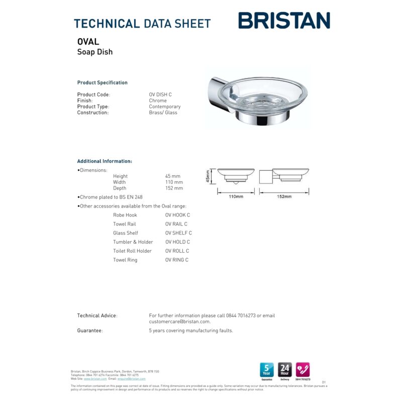 Bristan Oval Soap Dish