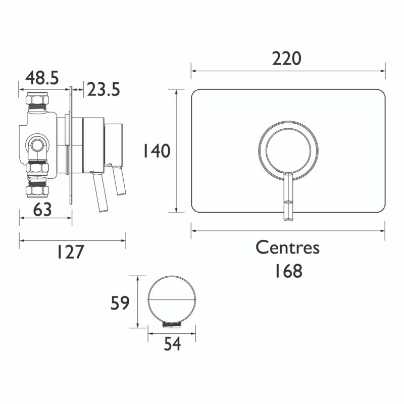 Bristan Prism Concealed Concentric Chrome Shower Valve