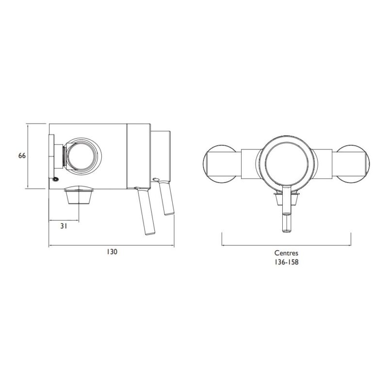 Bristan Prism Exposed Concentric Chrome Shower Valve
