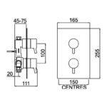 Bristan Prism Recessed Thermostatic Dual Control Shower Valve