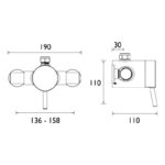 Bristan Prism Thermostatic Exposed Shower Valve Top Outlet