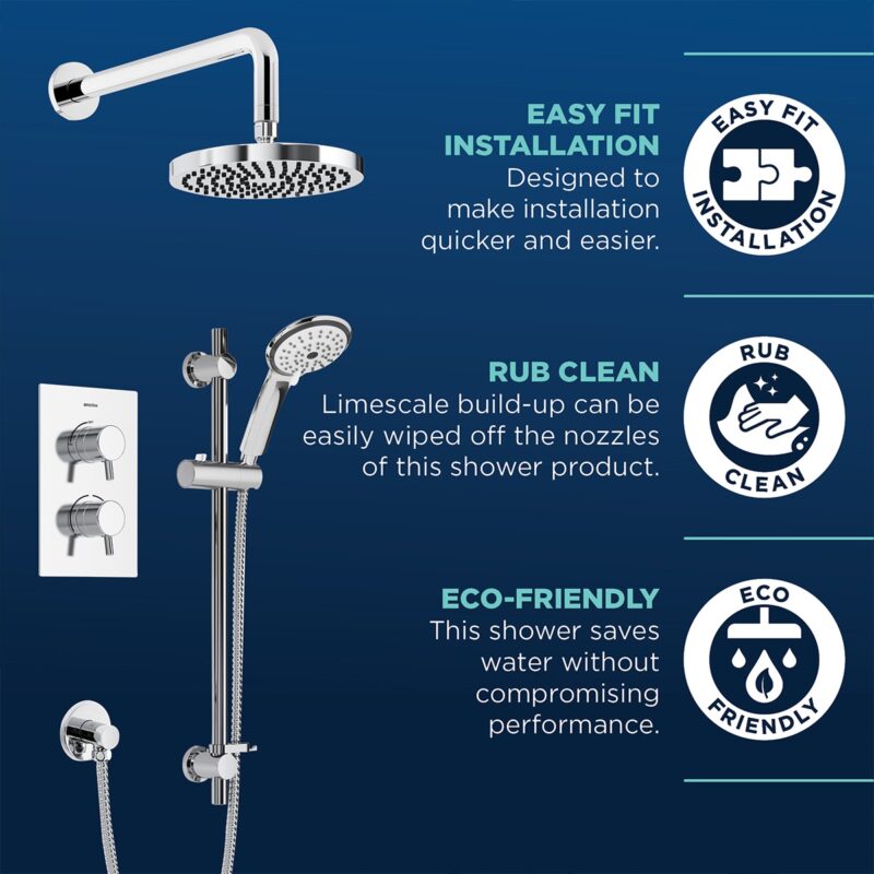Bristan Prism Shower Pack 2 Brushed Brass