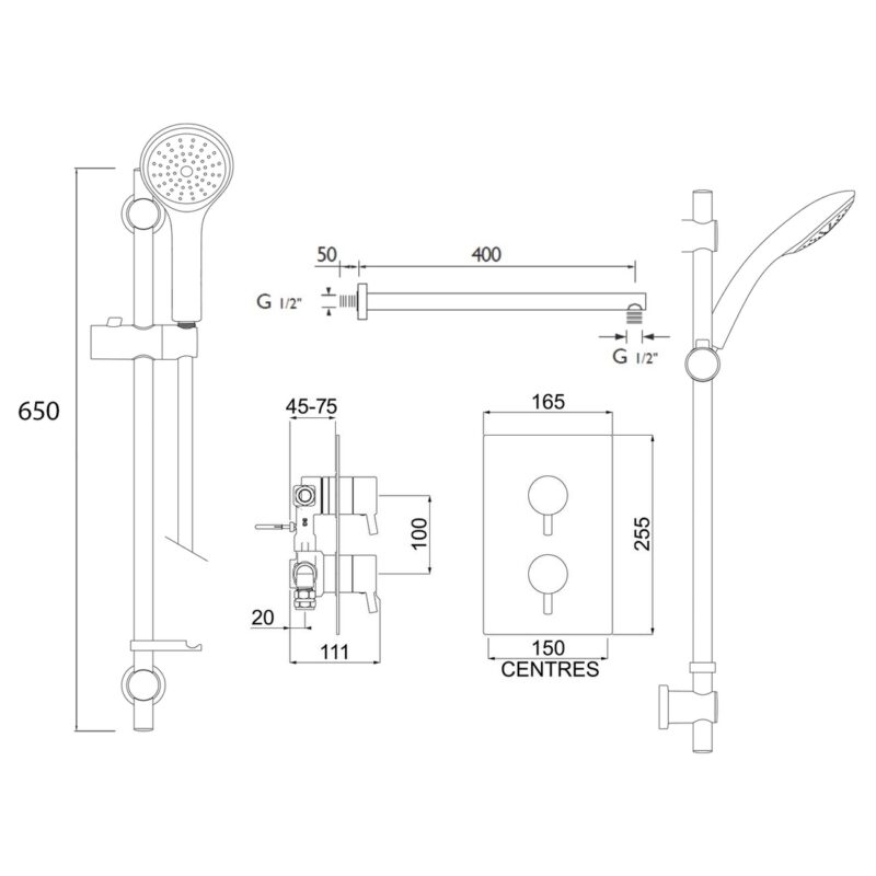Bristan Prism Shower Pack 2