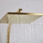 Bristan Quadrato Thermostatic Bar Shower with Rigid Riser Brushed Brass