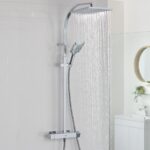 Bristan Quadrato Thermostatic Bar Shower with Rigid Riser Chrome
