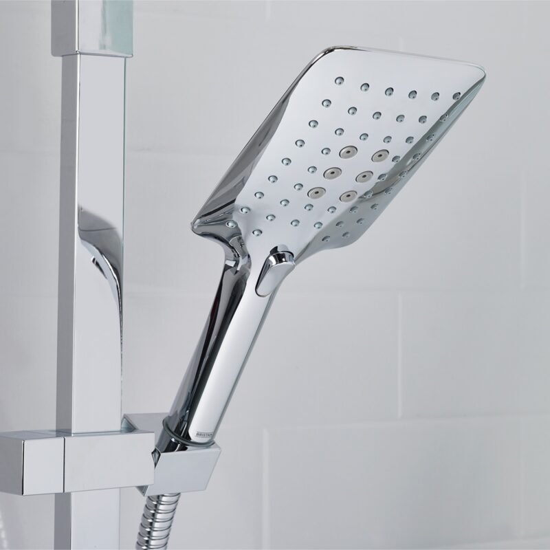 Bristan Quadrato Thermostatic Bar Shower with Rigid Riser Chrome