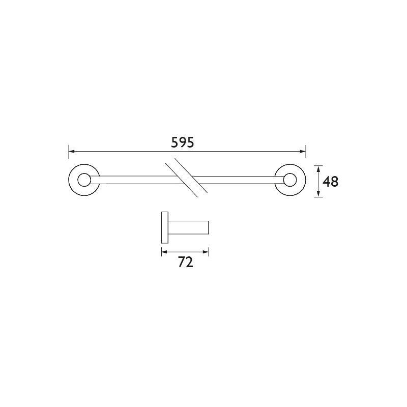 Bristan Round Towel Rail Gun Metal Grey