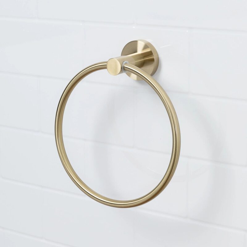 Bristan Round Towel Ring Brushed Brass