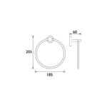 Bristan Round Towel Ring Black