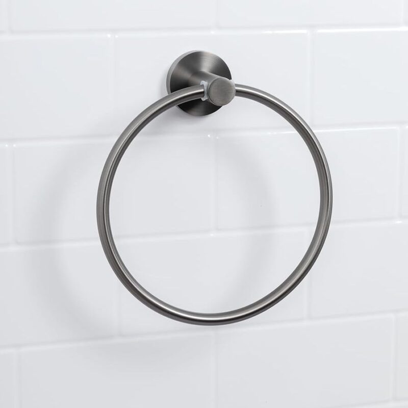Bristan Round Towel Ring Gun Metal Grey