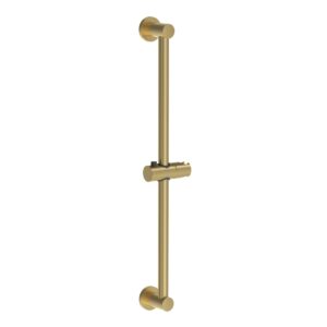 Bristan Round Riser Rail with Fixed Position Brackets Brushed Brass