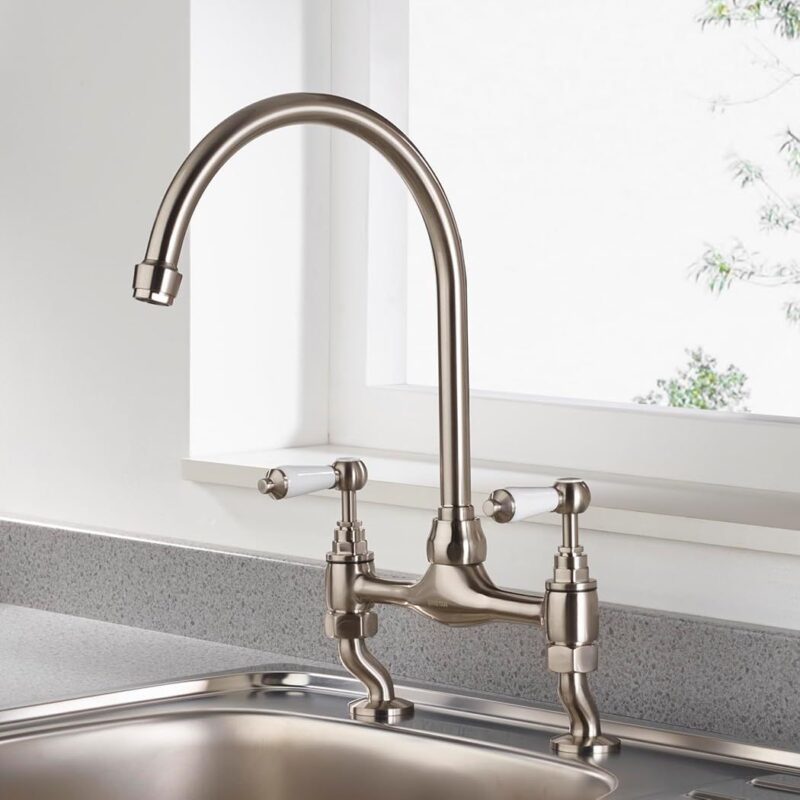 Bristan Renaissance Deck Sink Mixer Brushed Nickel