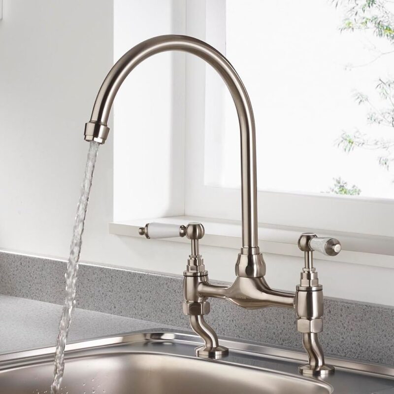 Bristan Renaissance Deck Sink Mixer Brushed Nickel