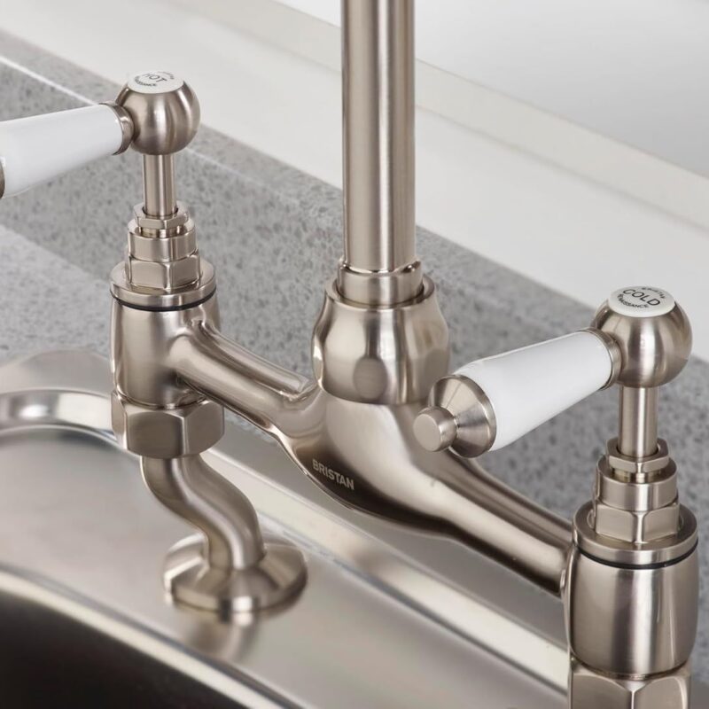 Bristan Renaissance Deck Sink Mixer Brushed Nickel
