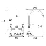 Bristan Renaissance Deck Sink Mixer Brushed Nickel