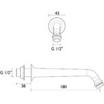 Bristan Concealed Shower Arm 180mm