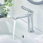 Bristan Saffron Eco Start Chrome Basin Mixer Tap with Clicker Waste