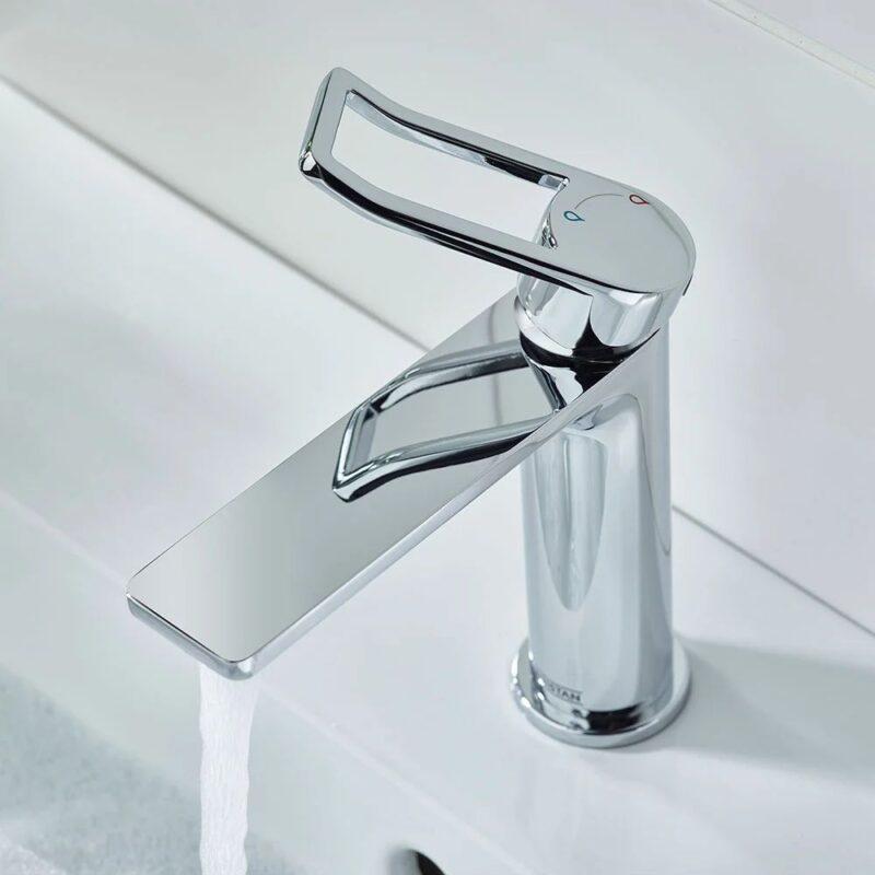 Bristan Saffron Eco Start Chrome Basin Mixer Tap with Clicker Waste