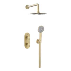 Bristan Saffron Concealed Dual Control Shower Pack 2 Brushed Brass