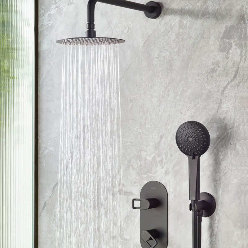 Bristan Saffron Concealed Dual Control Shower Pack 2 Black