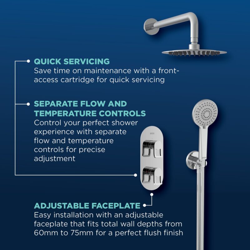 Bristan Saffron Concealed Dual Control Shower Pack 2 Chrome