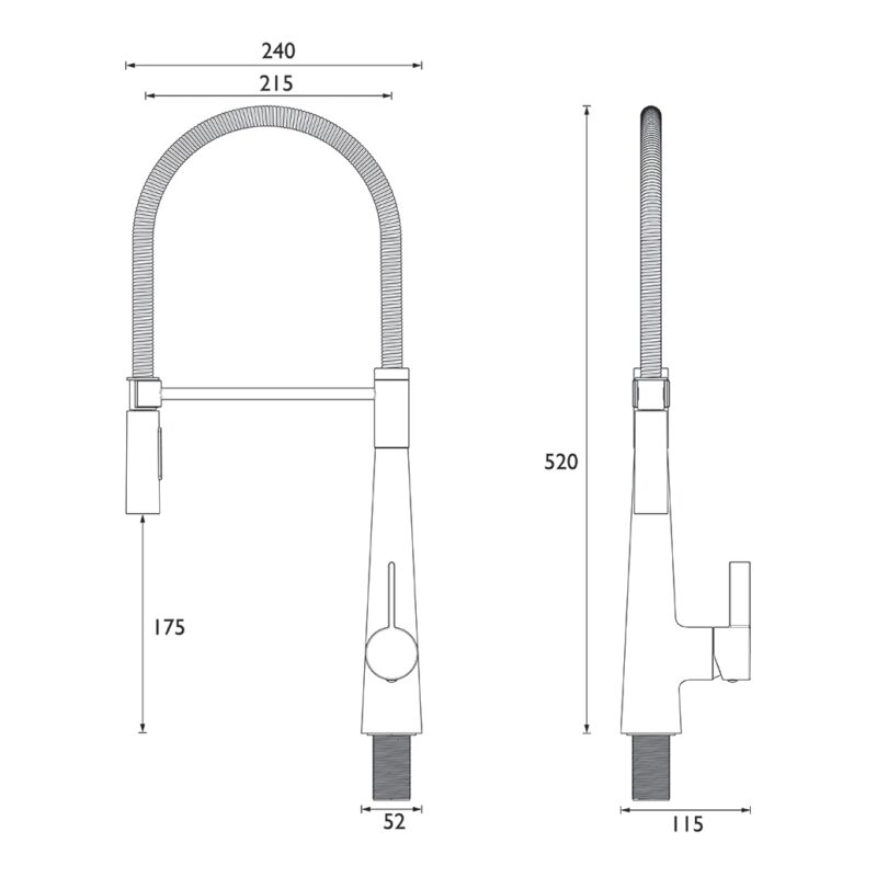 Bristan Sabre Professional Sink Mixer with Pull-Down Hose