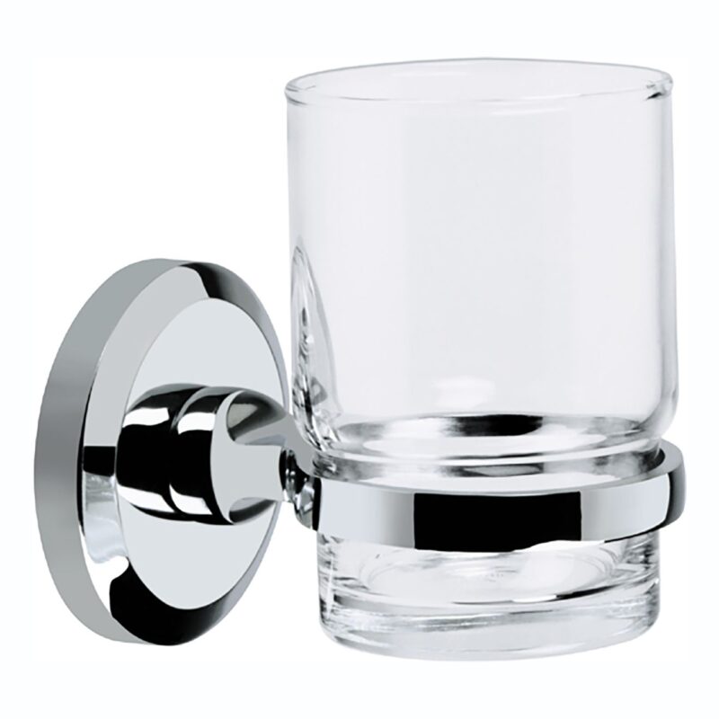 Bristan Solo Glass Tumbler & Holder Bristan Solo Glass Tumbler & Holder