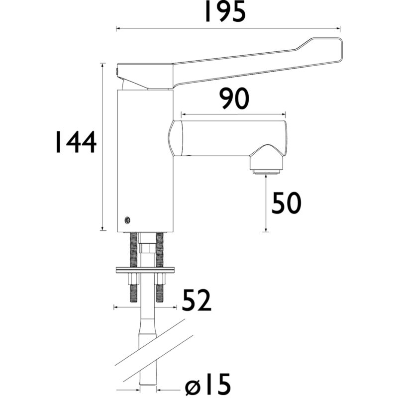 Bristan Solo Non-Thermostatic Healthcare Tap Long Lever