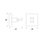 Bristan Square Hook Brushed Brass