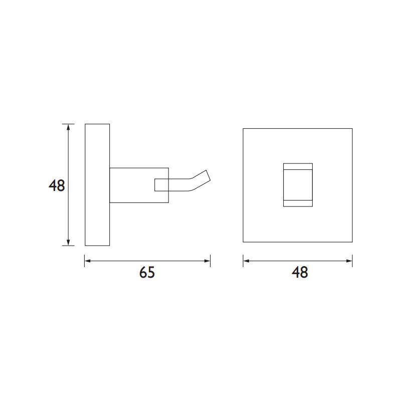 Bristan Square Hook Brushed Brass