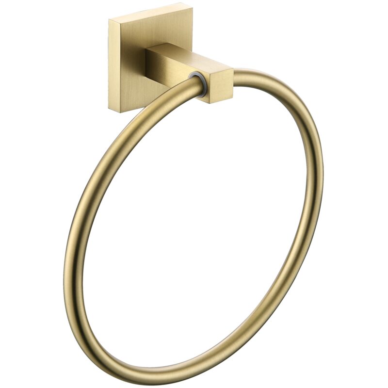 Bristan Square Towel Ring Brushed Brass Bristan Square Towel Ring Brushed Brass