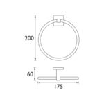 Bristan Square Towel Ring Brushed Brass