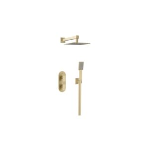 Bristan Tangram Concealed Dual Control Shower Pack 2 Brushed Brass