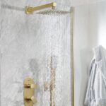 Bristan Tangram Concealed Dual Control Shower Pack 2 Brushed Brass