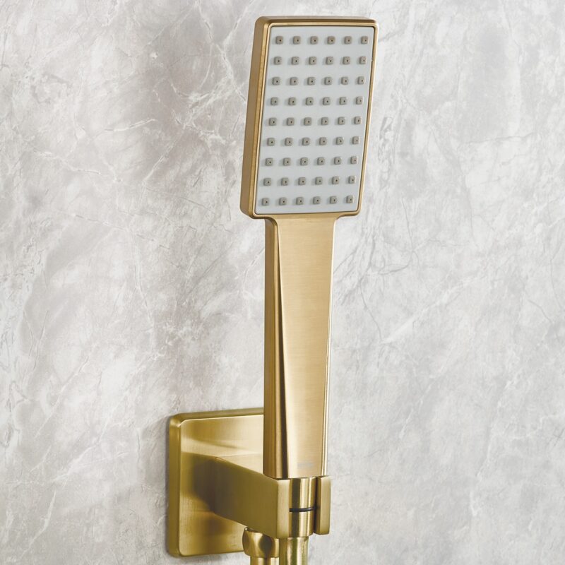Bristan Tangram Concealed Dual Control Shower Pack 2 Brushed Brass