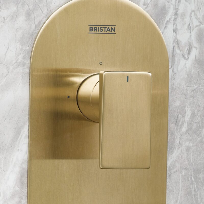 Bristan Tangram Concealed Dual Control Shower Pack 2 Brushed Brass