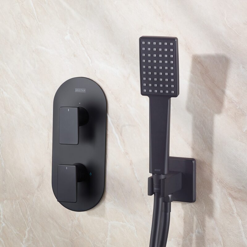 Bristan Tangram Concealed Dual Control Shower Pack 2 Black