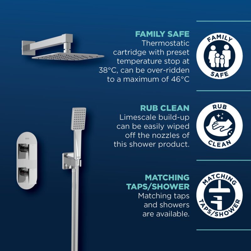 Bristan Tangram Concealed Dual Control Shower Pack 2 Chrome