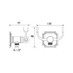 Bristan Traditional Wall Outlet Handset Cradle Square