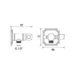Bristan Traditional Wall Outlet Handset Holder Bracket Square