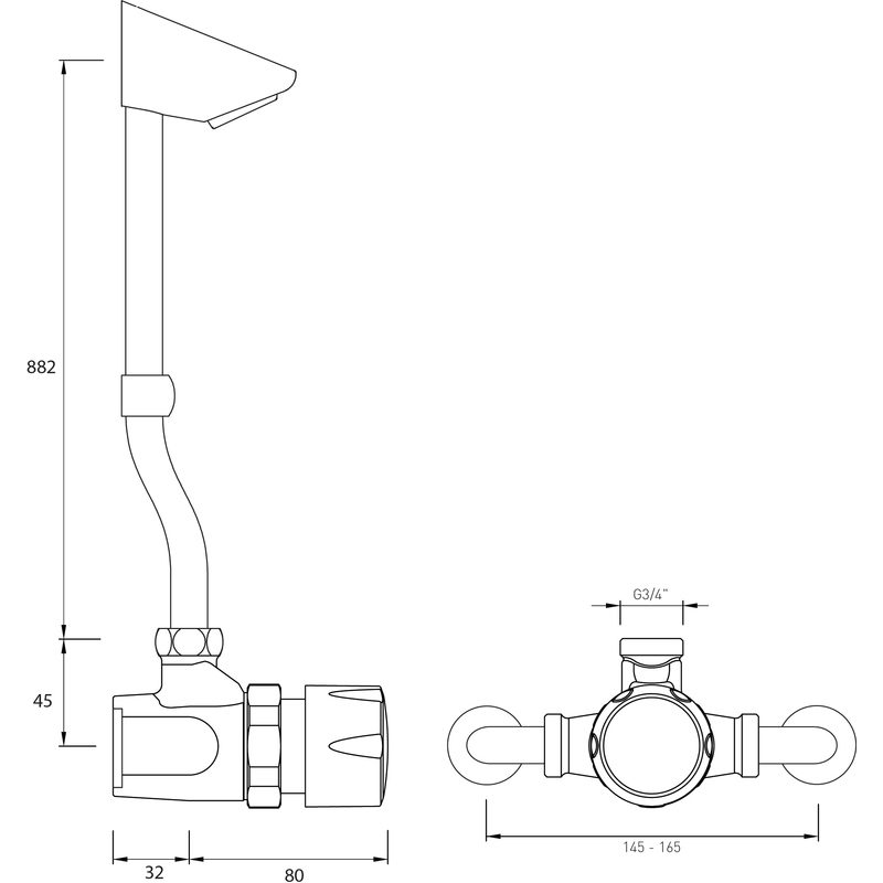 Bristan Timed Flow Temperature Adjustable Manual Shower Valve