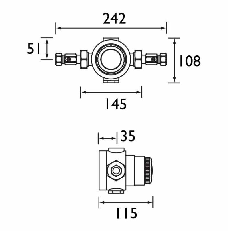 Bristan Gummers 22mm TMV3 Thermostatic Mixing Valve